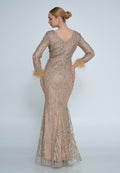 Long Sleeve Maxi Tulle Mermaid Regular Wedding Guest Dress lns3831 - Wedding Guest Dress - Istanbul Fashion Center