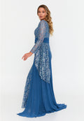 Long Sleeve Maxi Sequin Mermaid Plus Size Wedding Guest Dress lns5215 - Wedding Guest Dress - Istanbul Fashion Center