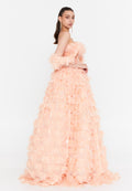 Off Shoulder Maxi Tulle A - Line Regular Prom Dress ivo24611 - Prom Dress - Istanbul Fashion Center