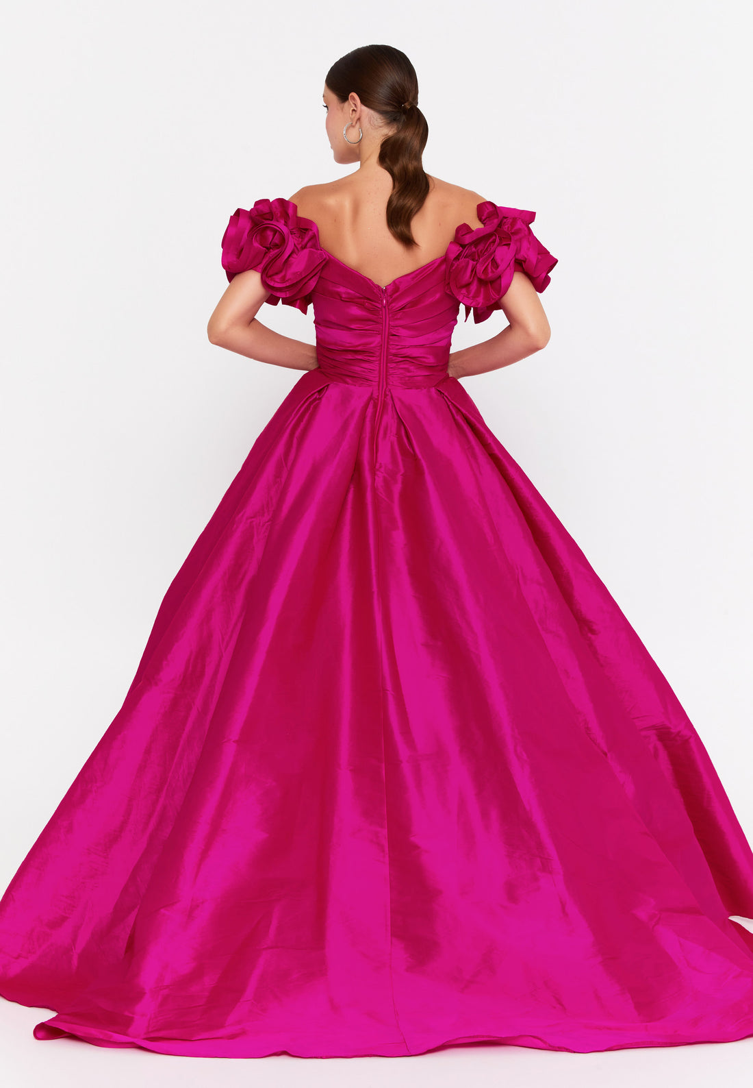 Off Shoulder Maxi Polyester A - Line Regular Prom Dress ivo24554 - Prom Dress - Istanbul Fashion Center