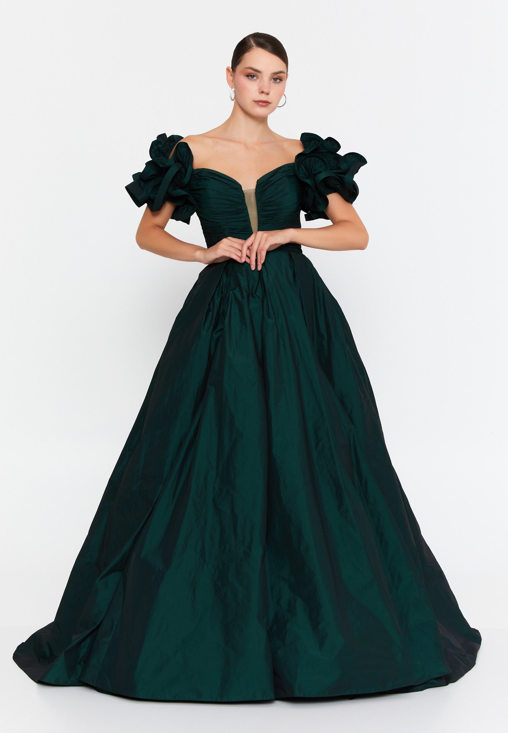 Off Shoulder Maxi Polyester A - Line Regular Prom Dress ivo24554 - Prom Dress - Istanbul Fashion Center