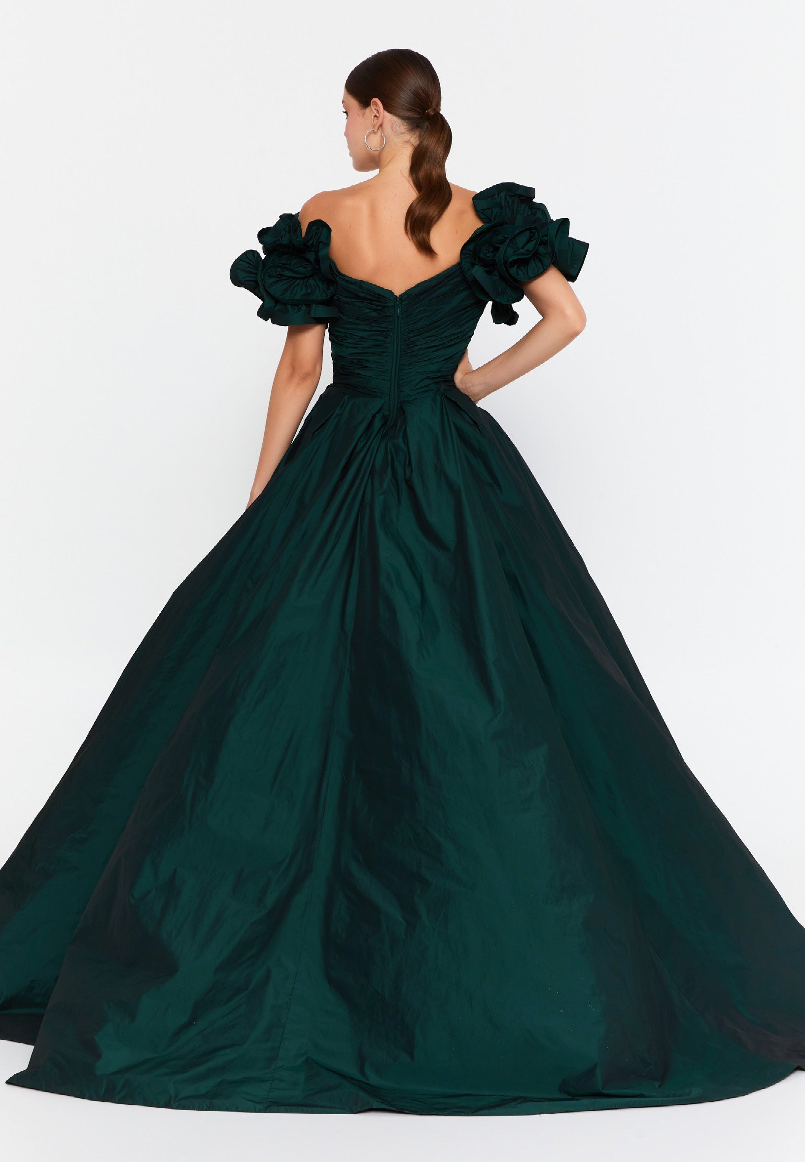 Off Shoulder Maxi Polyester A - Line Regular Prom Dress ivo24554 - Prom Dress - Istanbul Fashion Center