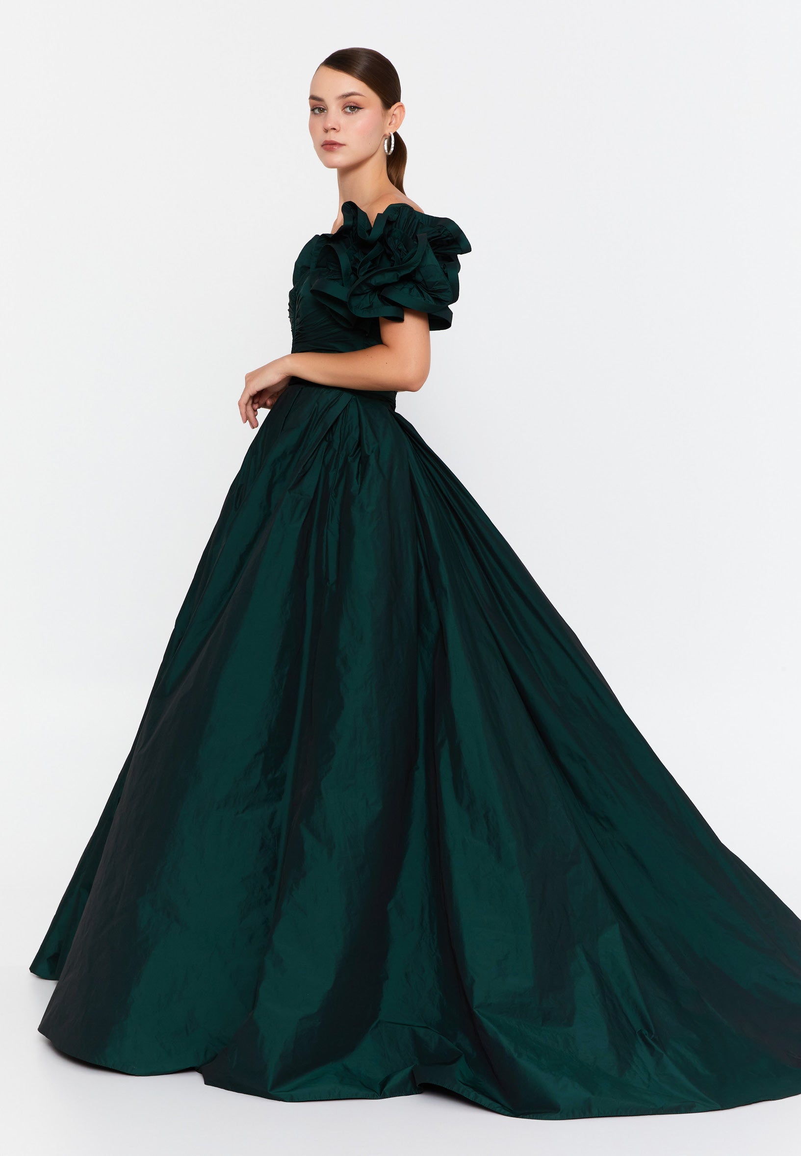 Off Shoulder Maxi Polyester A - Line Regular Prom Dress ivo24554 - Prom Dress - Istanbul Fashion Center