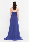 Strapless Maxi Chiffon Column Regular Wedding Guest Dress aln1839 - Wedding Guest Dress - Istanbul Fashion Center