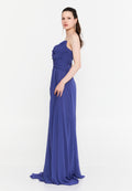 Strapless Maxi Chiffon Column Regular Wedding Guest Dress aln1839 - Wedding Guest Dress - Istanbul Fashion Center