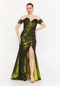 Off Shoulder Maxi Polyester Mermaid Regular Prom Dress ely2068 - Prom Dress - Istanbul Fashion Center