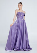 Strapless Maxi Polyester A - Line Regular Prom Dress ins3117 - Prom Dress - Istanbul Fashion Center