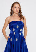 Strapless Maxi Polyester A - Line Regular Prom Dress ins3117 - Prom Dress - Istanbul Fashion Center