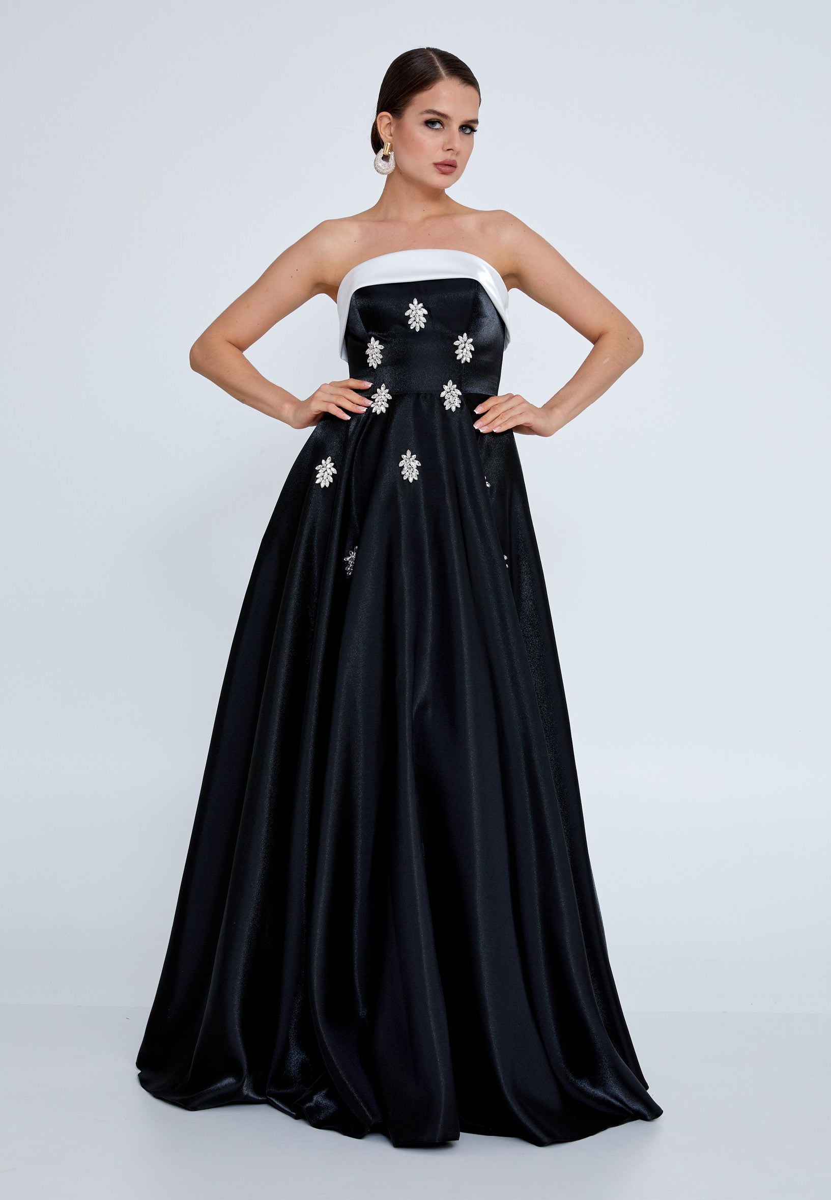 Strapless Maxi Polyester A - Line Regular Prom Dress ins3117 - Prom Dress - Istanbul Fashion Center