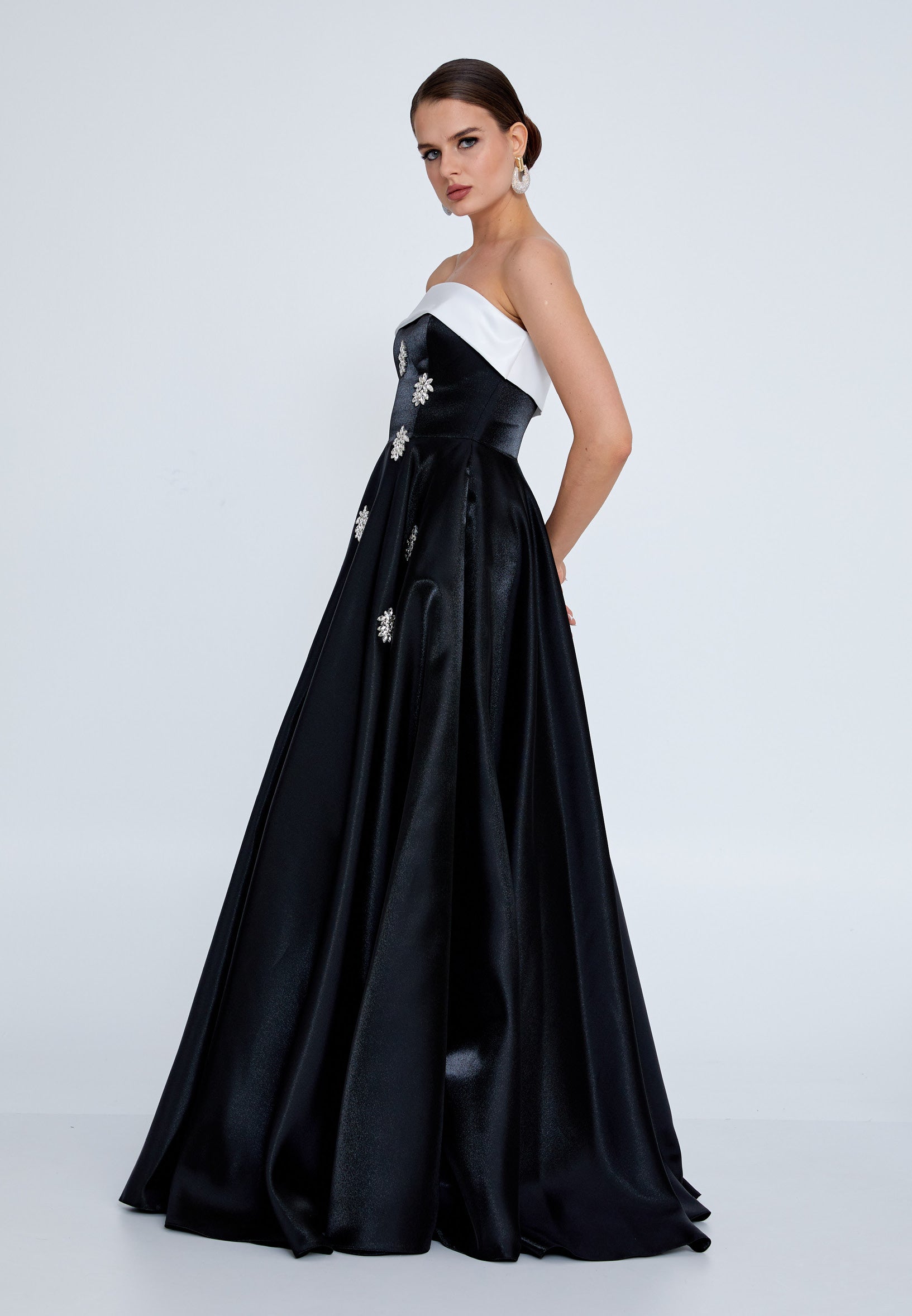 Strapless Maxi Polyester A - Line Regular Prom Dress ins3117 - Prom Dress - Istanbul Fashion Center