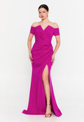 Off Shoulder Maxi Viscose Mermaid Regular Wedding Guest Dress aln1901 - Wedding Guest Dress - Istanbul Fashion Center