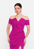 Off Shoulder Maxi Viscose Mermaid Regular Wedding Guest Dress aln1901 - Wedding Guest Dress - Istanbul Fashion Center