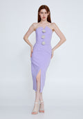 Strapless Midi Crepe Column Regular Evening Dress opr2102 - Evening Dress - Istanbul Fashion Center