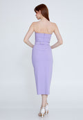 Strapless Midi Crepe Column Regular Evening Dress opr2102 - Evening Dress - Istanbul Fashion Center