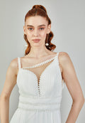 Sleeveless Maxi Chiffon Regular Wedding Dress sacd3053 - Wedding Dress - Istanbul Fashion Center