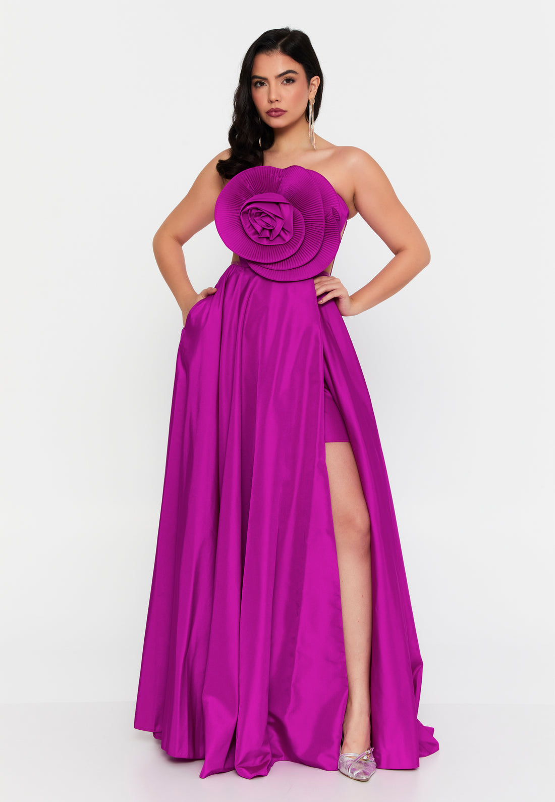 Strapless Maxi Polyester A - Line Regular Prom Dress ses2980