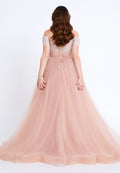 Off Shoulder Maxi Tulle Mermaid Regular Prom Dress mti80104 - Prom Dress - Istanbul Fashion Center