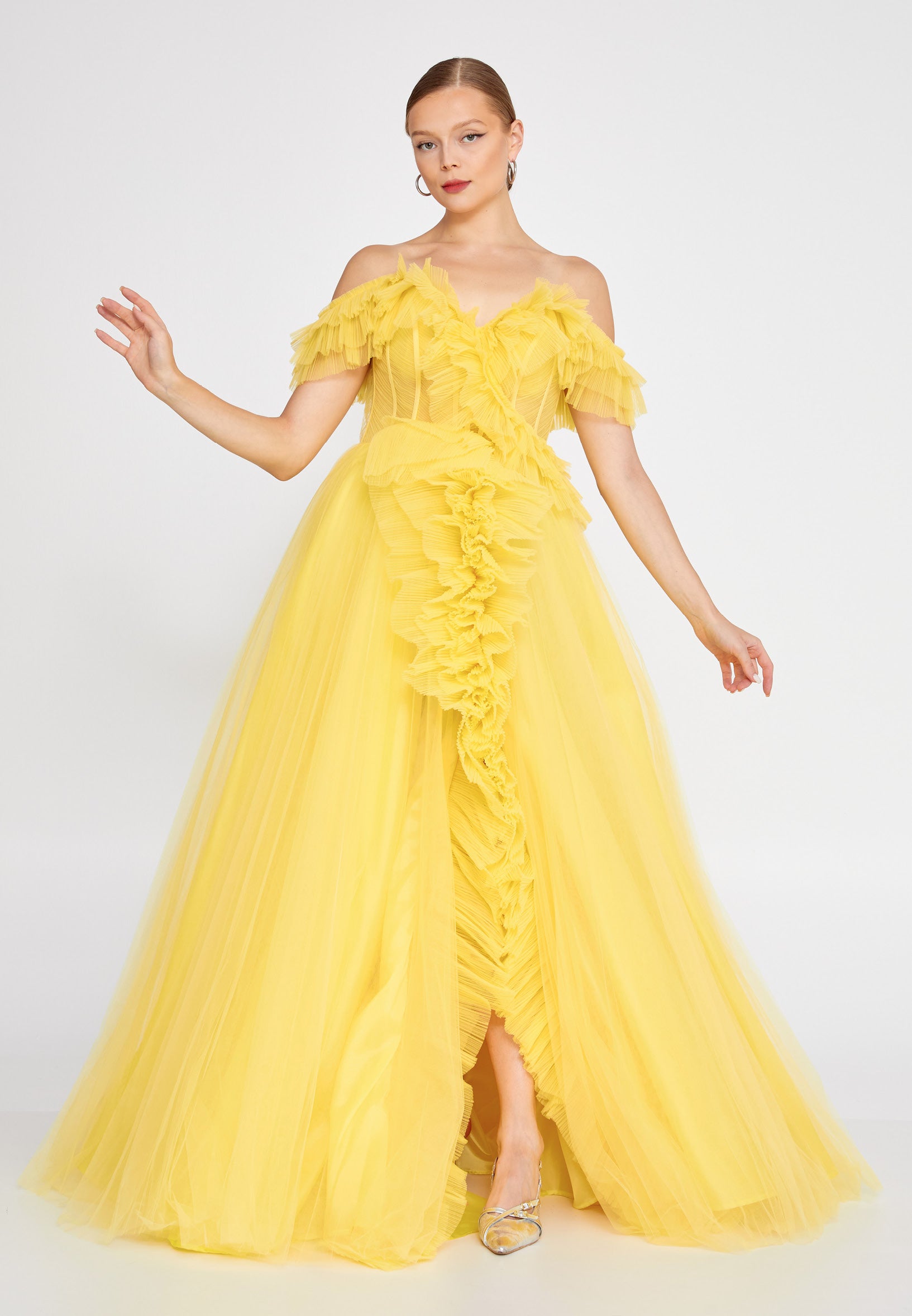 The Shoulder Maxi Dress Off Shoulder Yellow Prom Dress Off