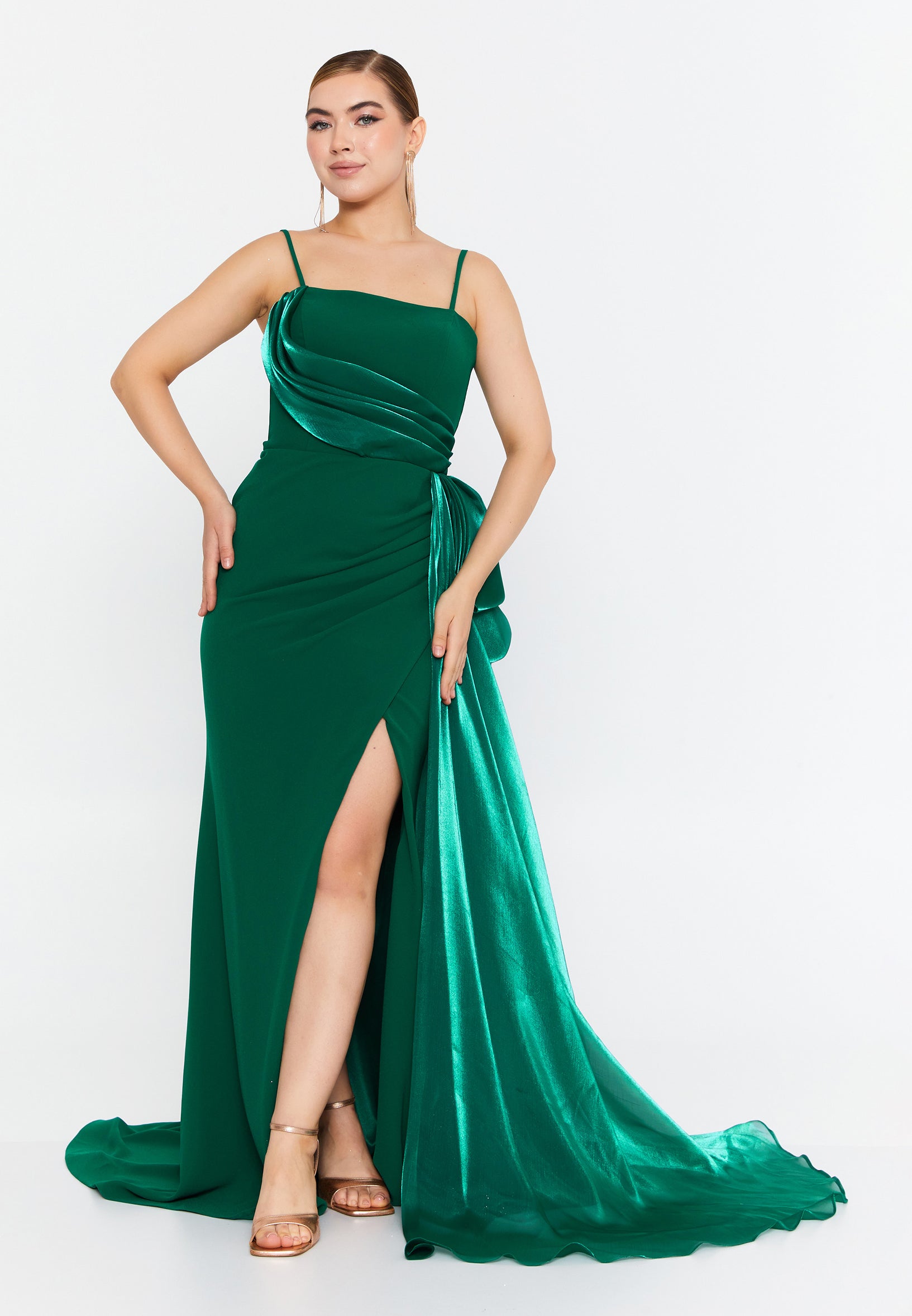 Sleeveless Maxi Viscose Mermaid Regular Evening Dress shc64246 - Evening Dress - Istanbul Fashion Center