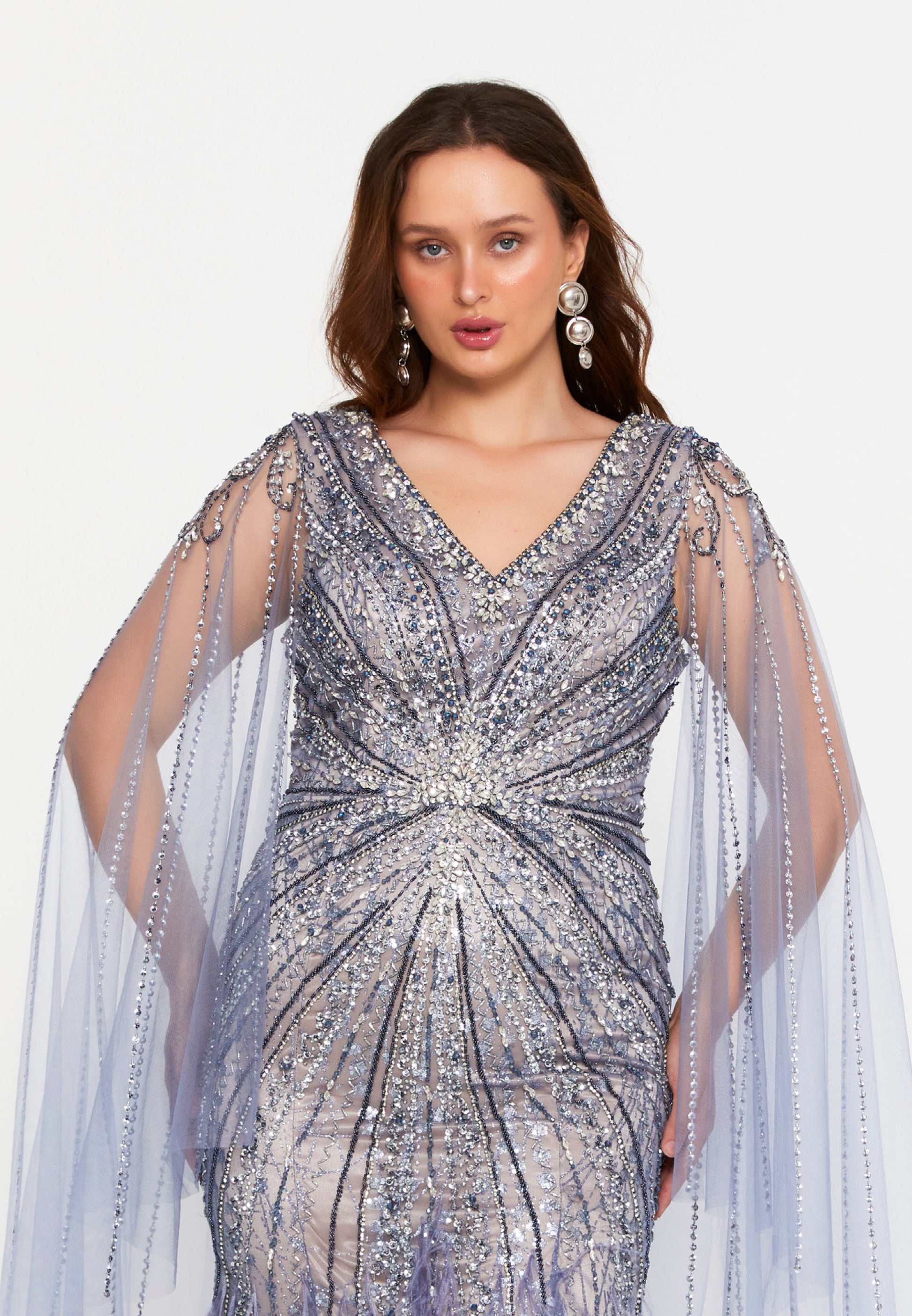 Sleeveless Maxi Tulle Mermaid Regular Prom Dress drc5222 - Prom Dress - Istanbul Fashion Center