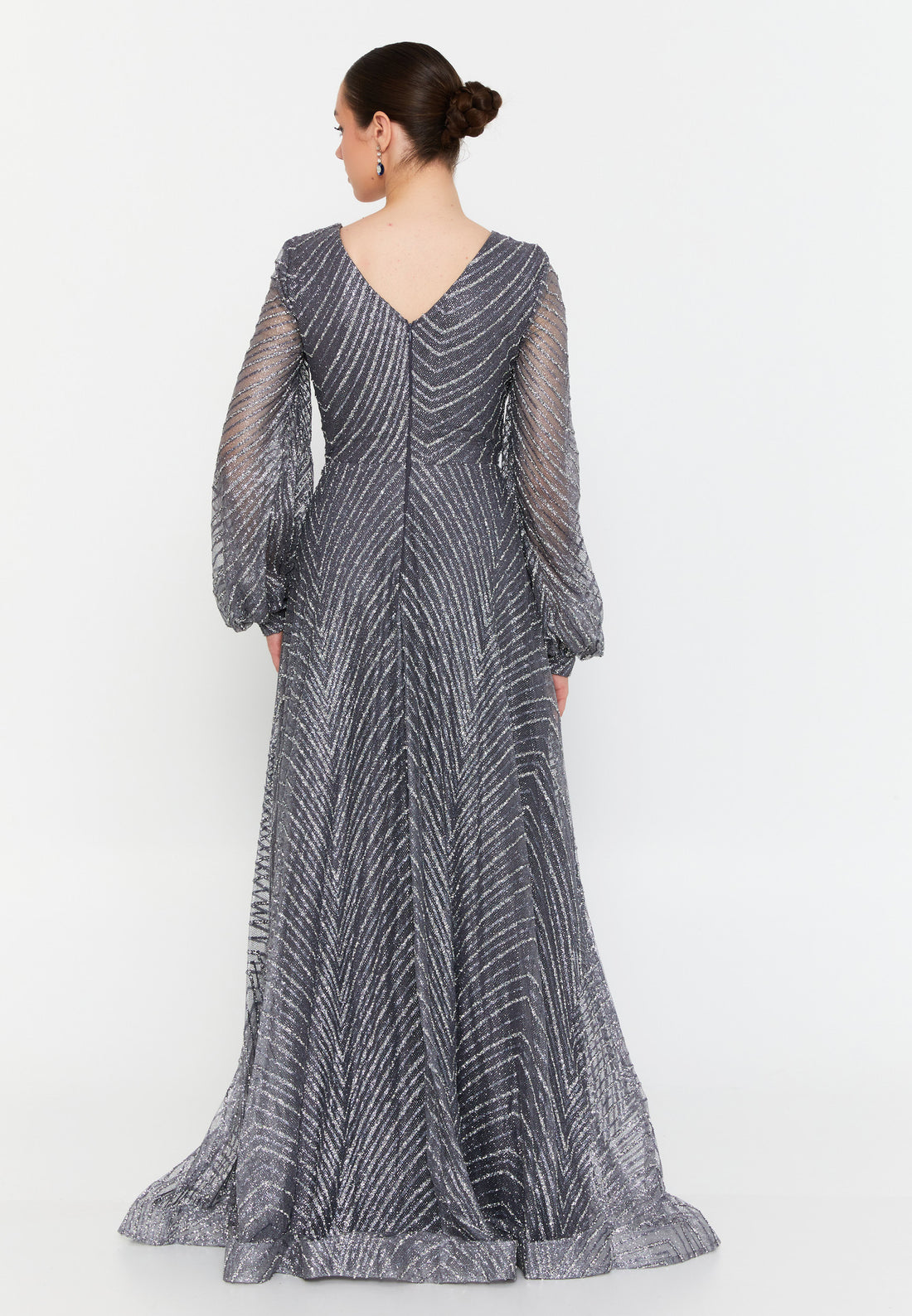 Long Sleeve Maxi Tulle A - Line Regular Wedding Guest Dress lns3847