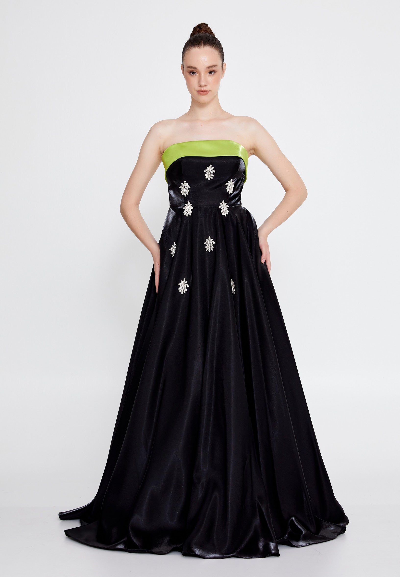 Strapless Maxi Polyester A - Line Regular Prom Dress ins3117 - Prom Dress - Istanbul Fashion Center