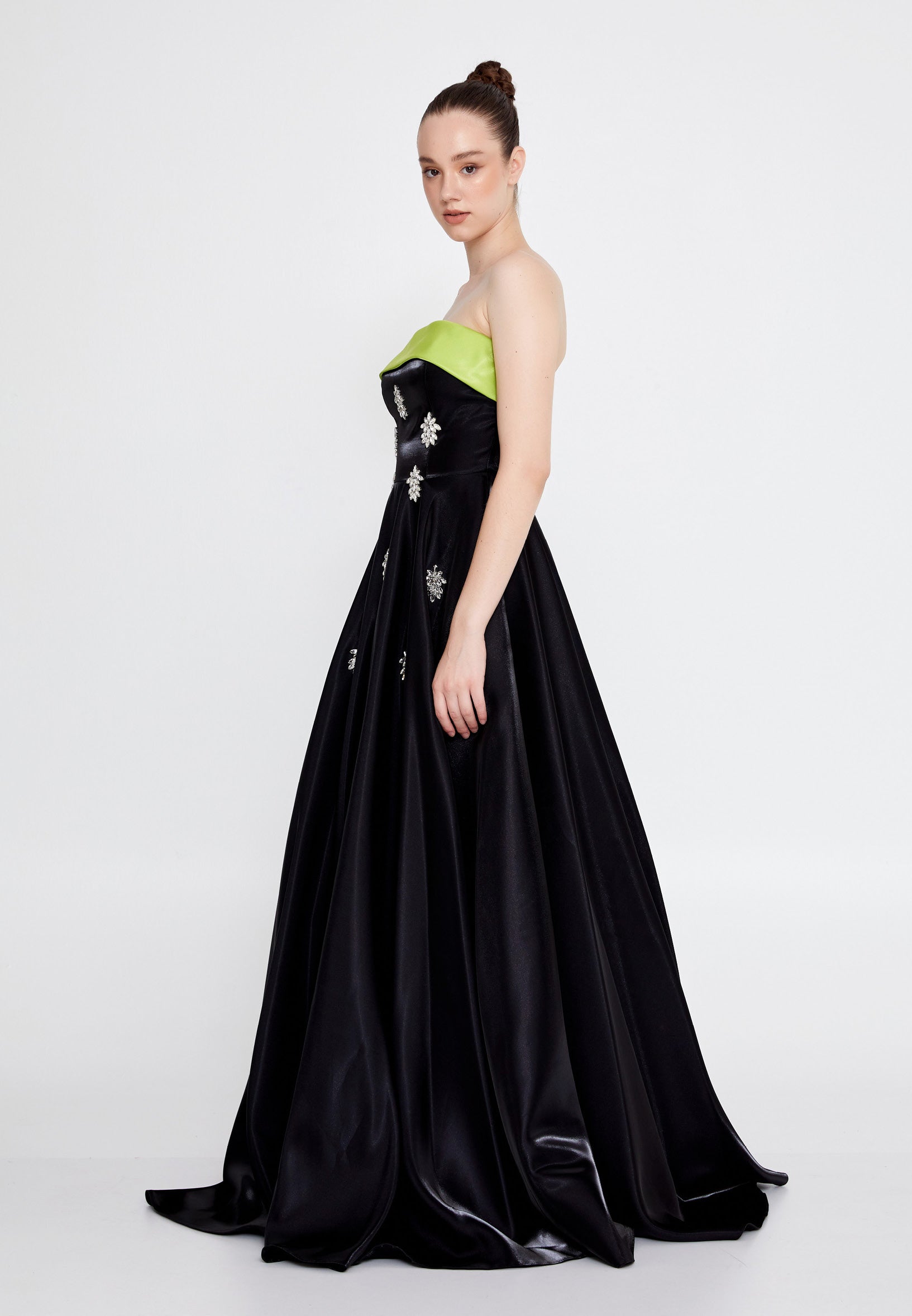 Strapless Maxi Polyester A - Line Regular Prom Dress ins3117 - Prom Dress - Istanbul Fashion Center