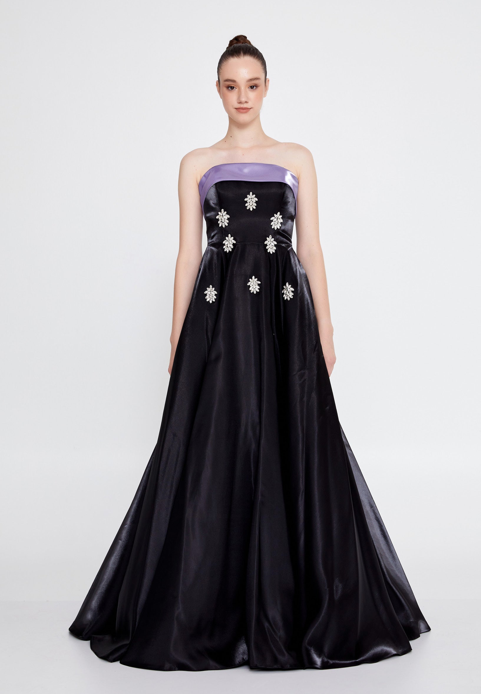 Strapless Maxi Polyester A - Line Regular Prom Dress ins3117 - Prom Dress - Istanbul Fashion Center