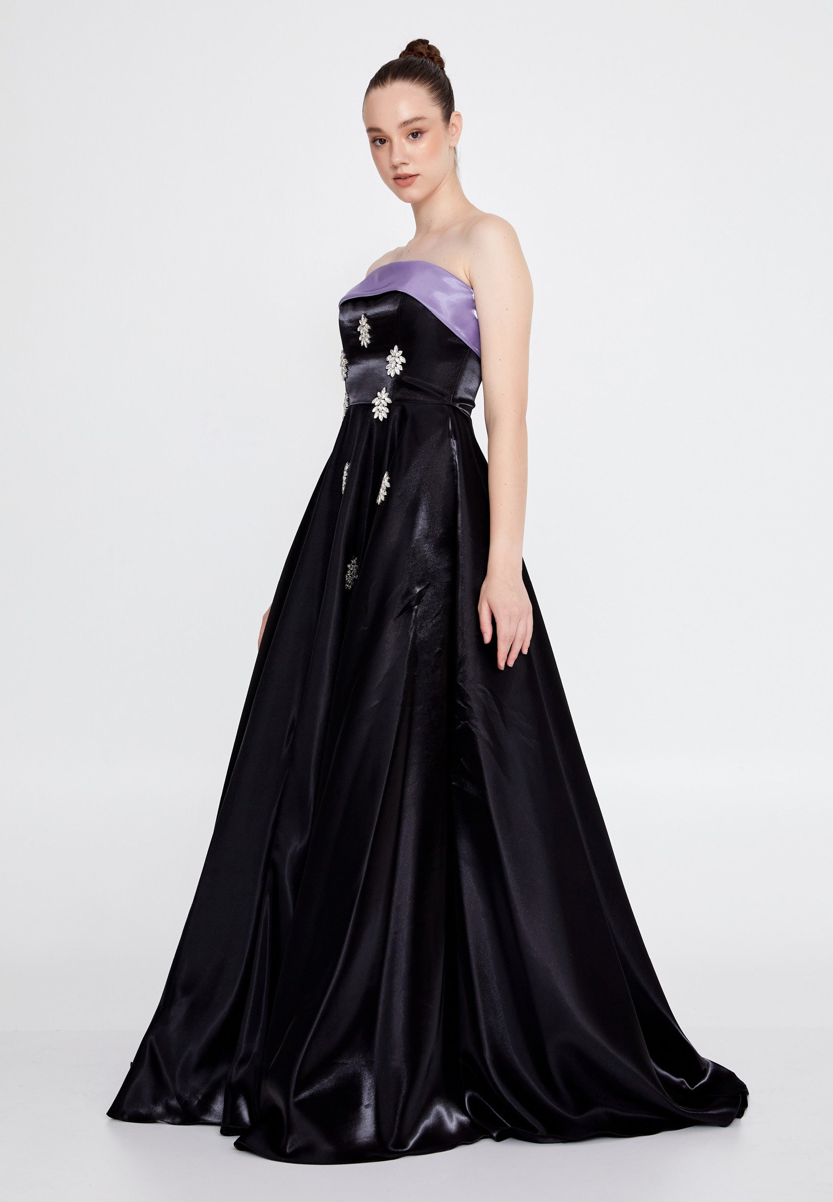 Strapless Maxi Polyester A - Line Regular Prom Dress ins3117 - Prom Dress - Istanbul Fashion Center