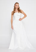 Strapless Maxi Crepe Mermaid Regular Wedding Guest Dress hot5245 - Wedding Guest Dress - Istanbul Fashion Center
