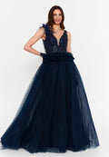 Sleeveless Maxi Tulle A - Line Regular Prom Dress aln1881 - Prom Dress - Istanbul Fashion Center