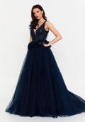 Sleeveless Maxi Tulle A - Line Regular Prom Dress aln1881 - Prom Dress - Istanbul Fashion Center