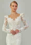 Long Sleeve Maxi Tulle Regular Wedding Dress elp7000-k - Wedding Dress - Istanbul Fashion Center