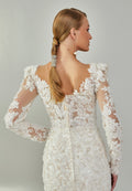 Long Sleeve Maxi Tulle Regular Wedding Dress elp7000-k - Wedding Dress - Istanbul Fashion Center