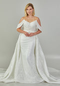 Off Shoulder Maxi Tulle Regular Wedding Dress abb24040 - Wedding Dress - Istanbul Fashion Center