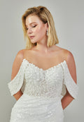 Off Shoulder Maxi Tulle Regular Wedding Dress abb24040 - Wedding Dress - Istanbul Fashion Center