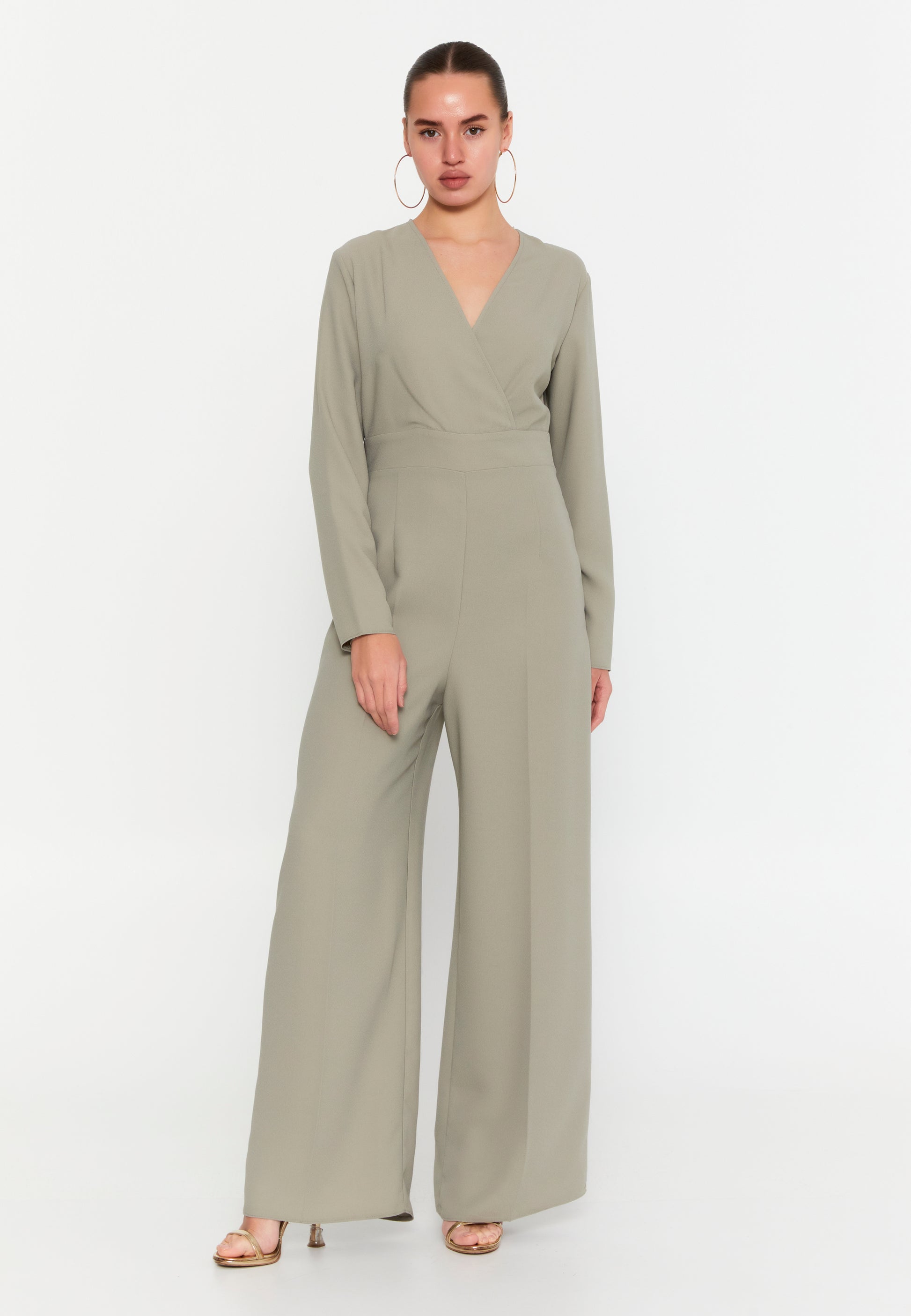 Long Sleeve Solid Color Regular Fit Regular Casual Jumpsuit kmy25k22602 - Casual Jumpsuit - Istanbul Fashion Center