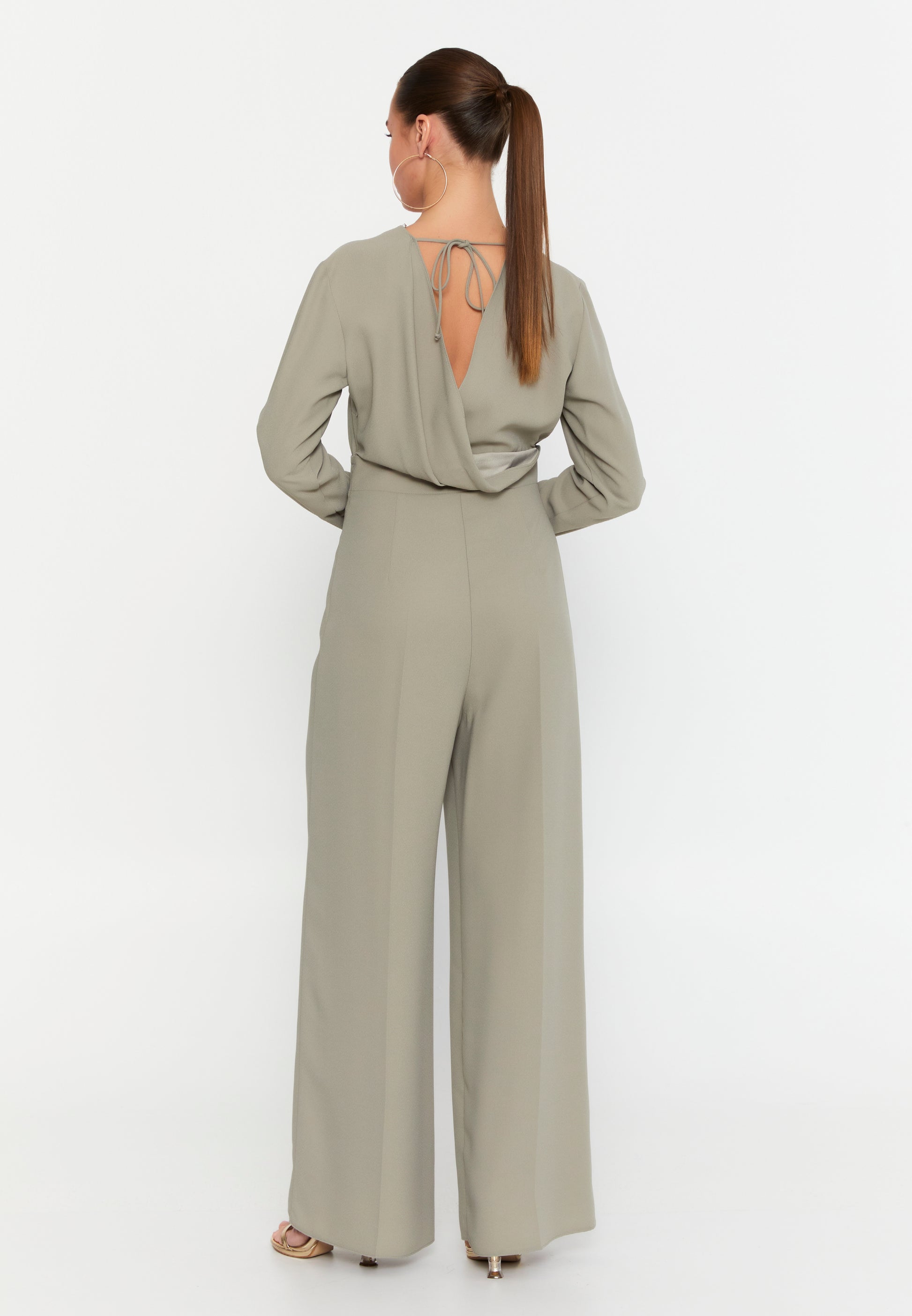 Long Sleeve Solid Color Regular Fit Regular Casual Jumpsuit kmy25k22602 - Casual Jumpsuit - Istanbul Fashion Center