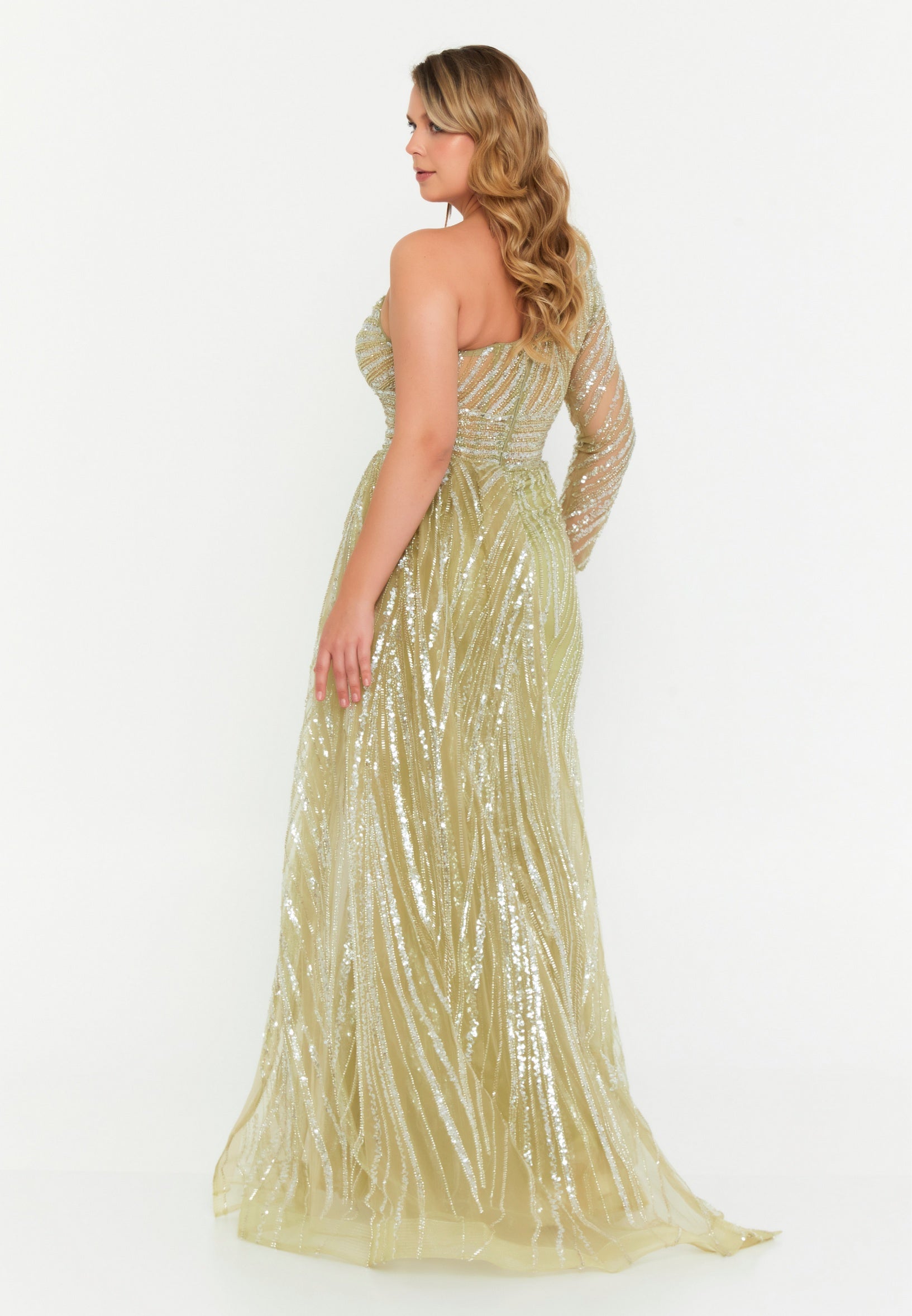 tulle one shoulder maxi dress ZAPAKA Women Dark Green Tulle Prom Dress A-Line One-Shoulder Long Evening Dress, Dark Green / US12