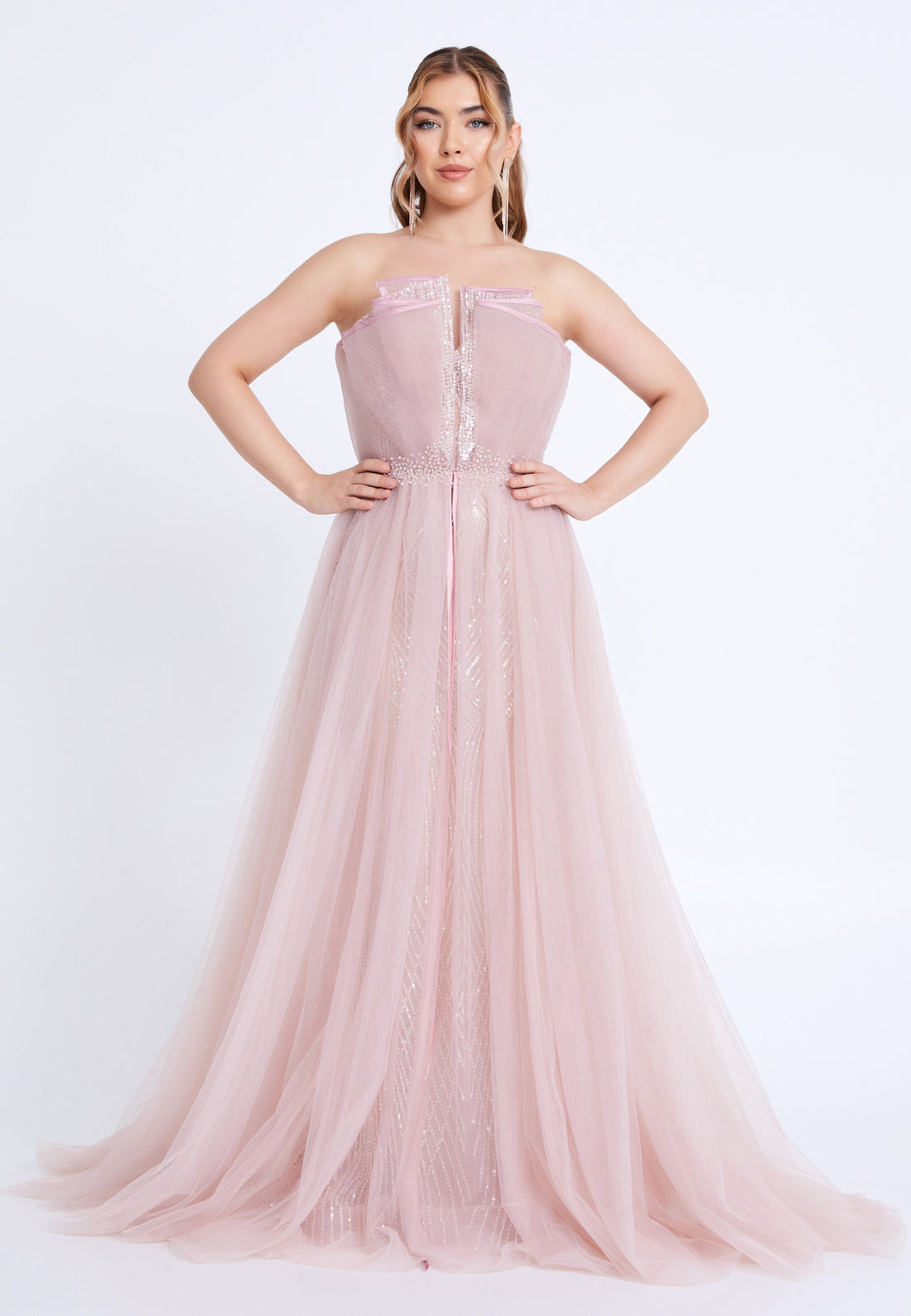 Strapless Maxi Tulle Mermaid Regular Prom Dress mti1049 - Prom Dress - Istanbul Fashion Center