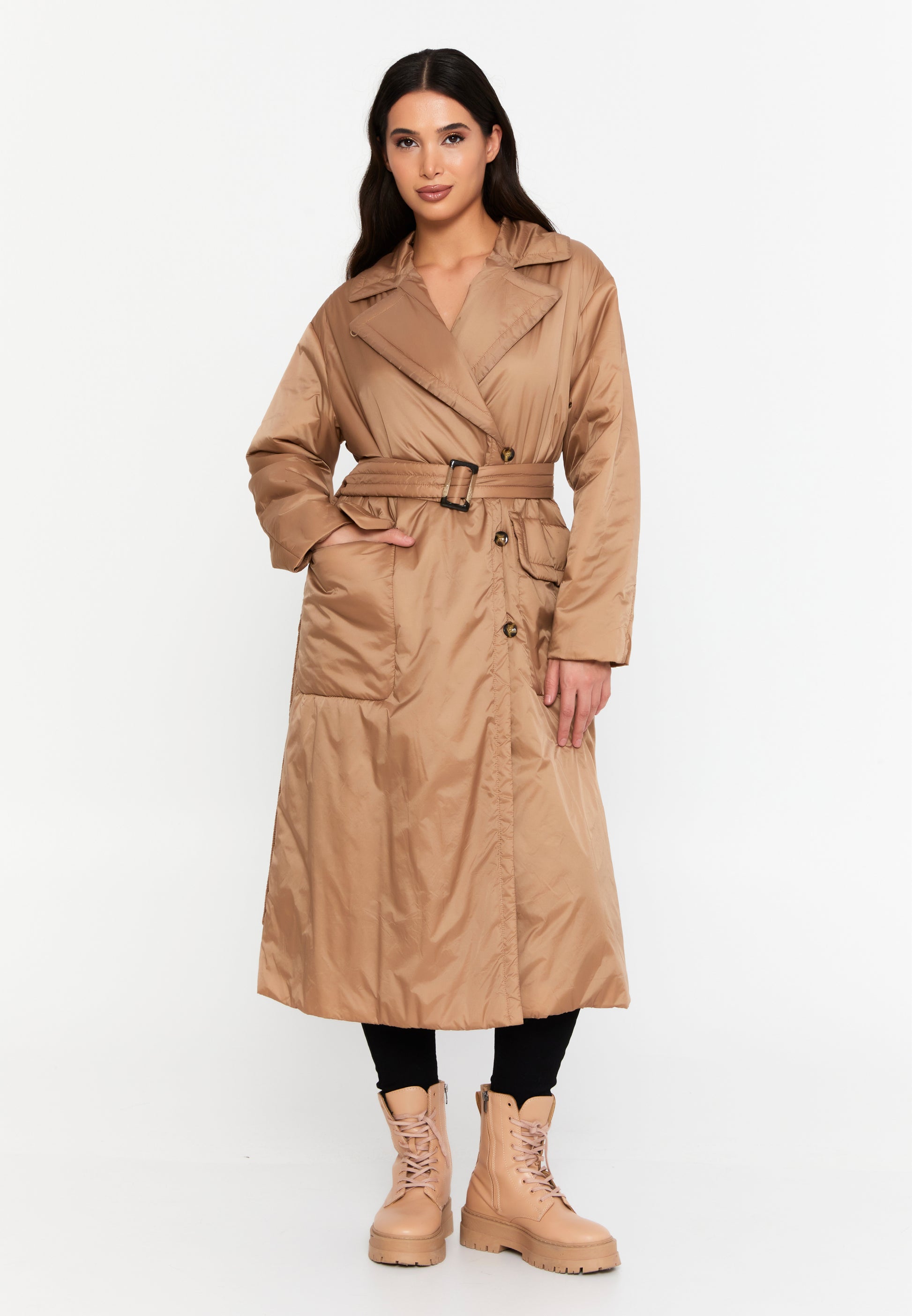 Polyester Solid Color Regular Coat mml0455 - Coat - Istanbul Fashion Center