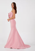 Strapless Maxi Crepe Mermaid Regular Wedding Guest Dress snf4120 - Wedding Guest Dress - Istanbul Fashion Center