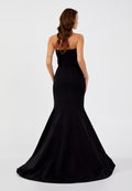 Strapless Maxi Crepe Mermaid Regular Wedding Guest Dress snf4120 - Wedding Guest Dress - Istanbul Fashion Center