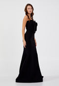 Strapless Maxi Crepe Mermaid Regular Wedding Guest Dress snf4120 - Wedding Guest Dress - Istanbul Fashion Center