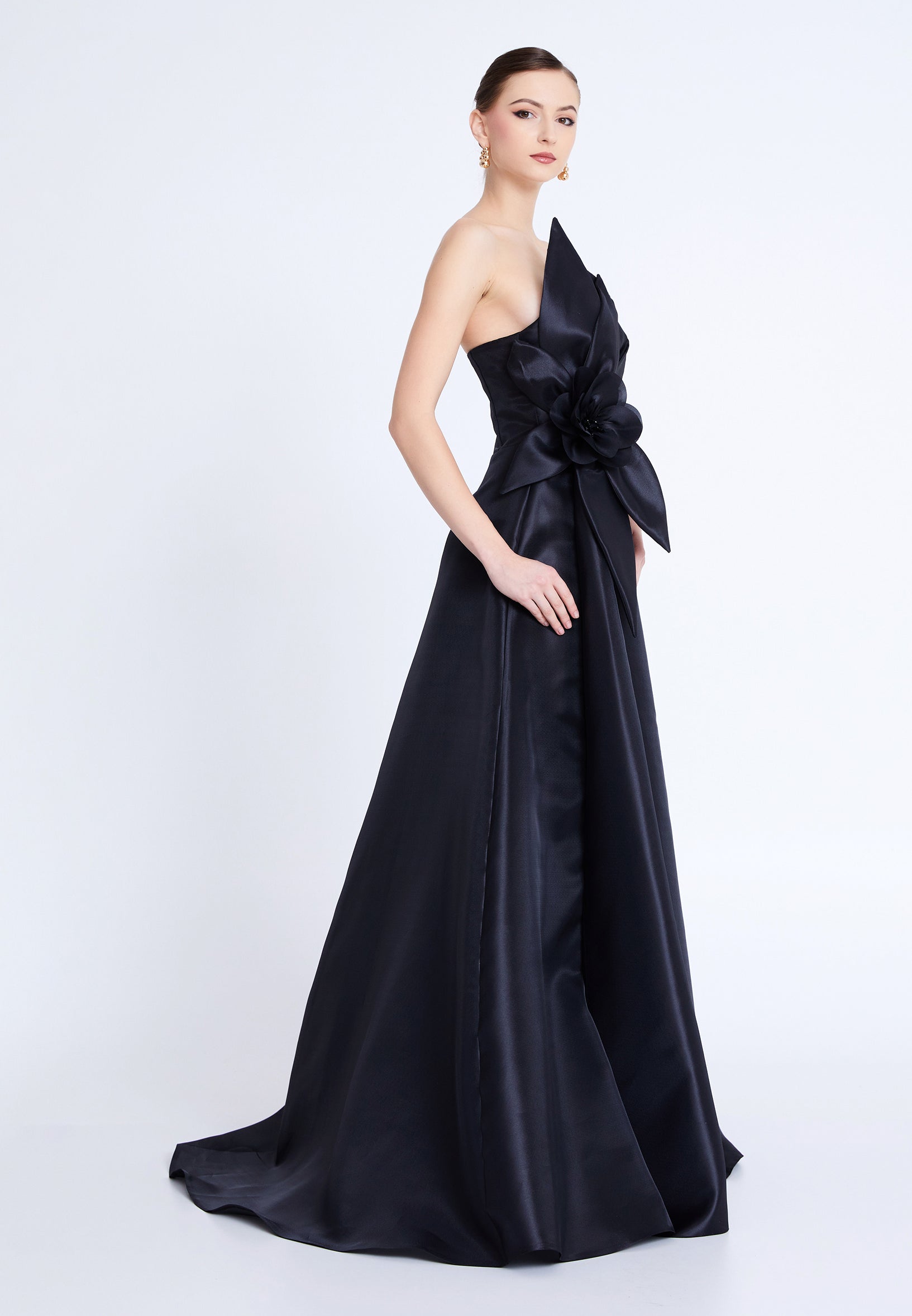 Strapless Maxi Polyester A - Line Regular Prom Dress aln1815 - Prom Dress - Istanbul Fashion Center