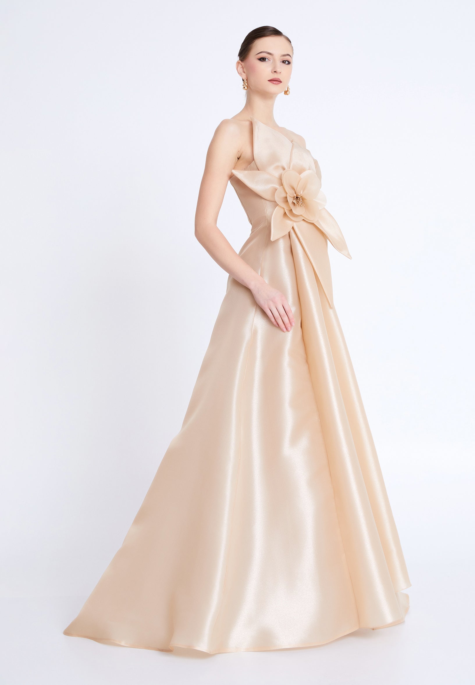 Strapless Maxi Polyester A - Line Regular Prom Dress aln1815 - Prom Dress - Istanbul Fashion Center