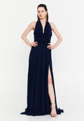 Sleeveless Maxi Chiffon Column Regular Wedding Guest Dress aln1914 - Wedding Guest Dress - Istanbul Fashion Center