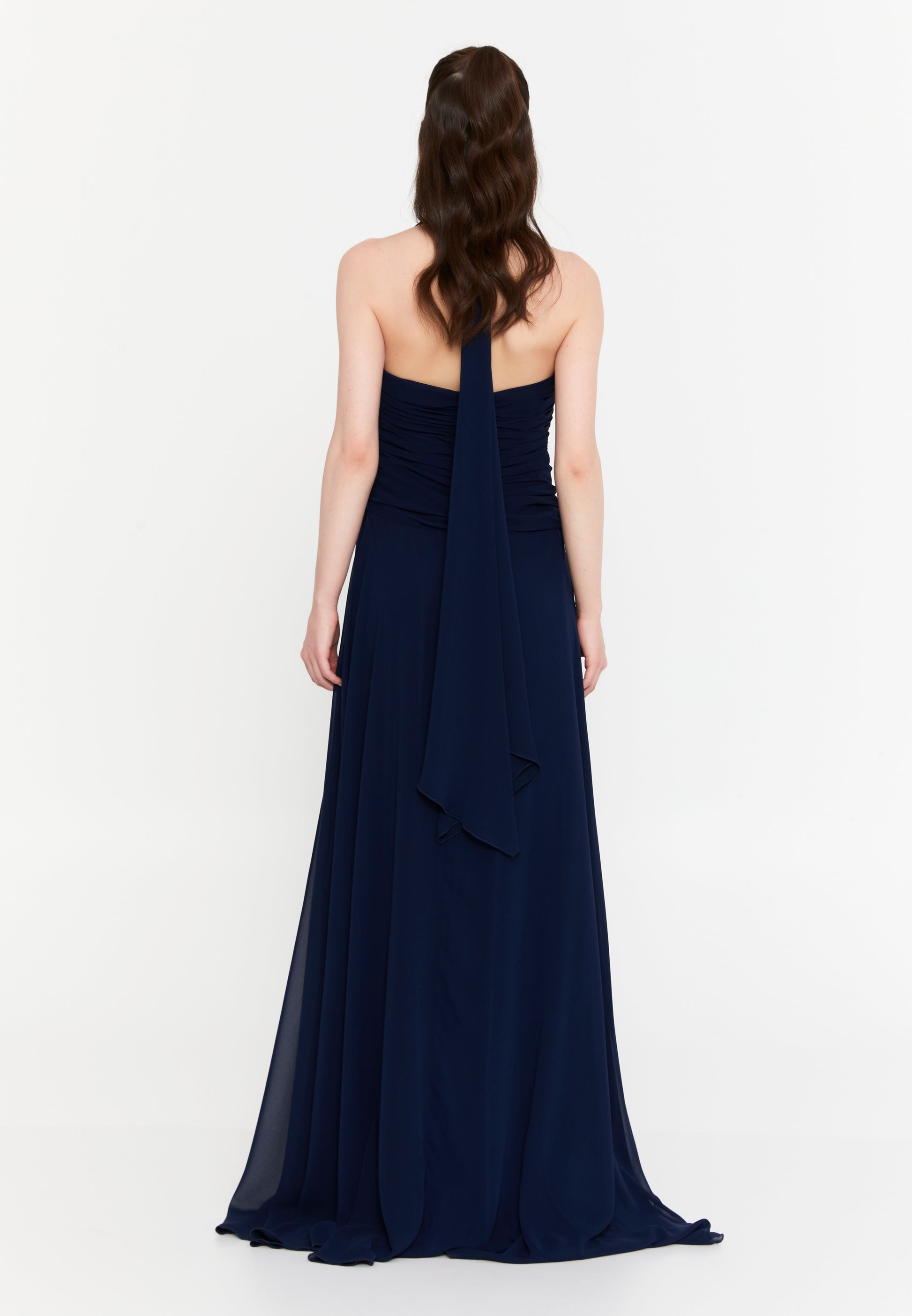 Sleeveless Maxi Chiffon Column Regular Wedding Guest Dress aln1914 - Wedding Guest Dress - Istanbul Fashion Center