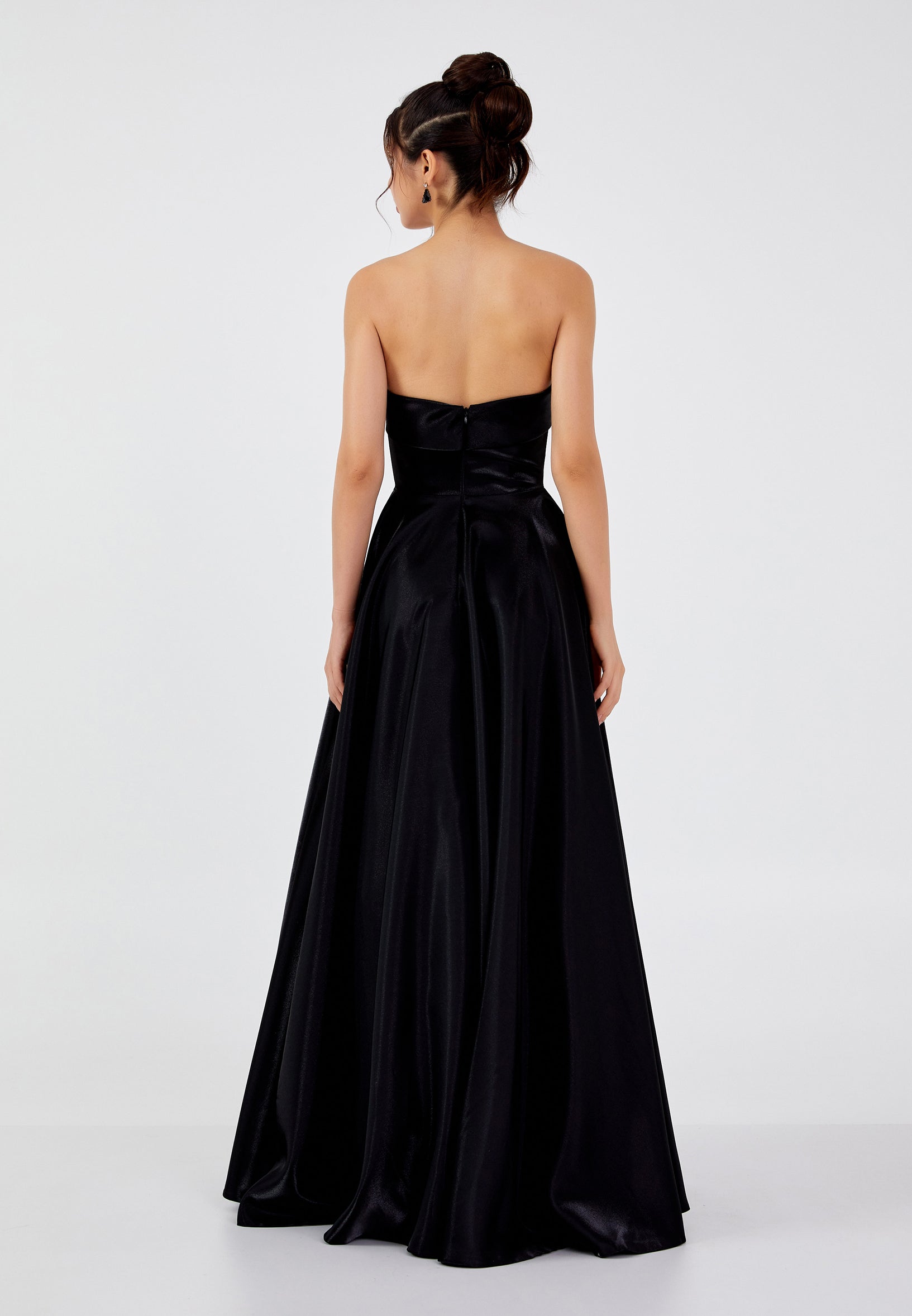 Strapless Maxi Polyester A - Line Regular Prom Dress ins3117 - Prom Dress - Istanbul Fashion Center