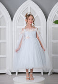 Girl Sleeveless Tulle Floral A - Line 6 - 10 Ages Special Occasion Dress lvo3158 - Dresses - Istanbul Fashion Center